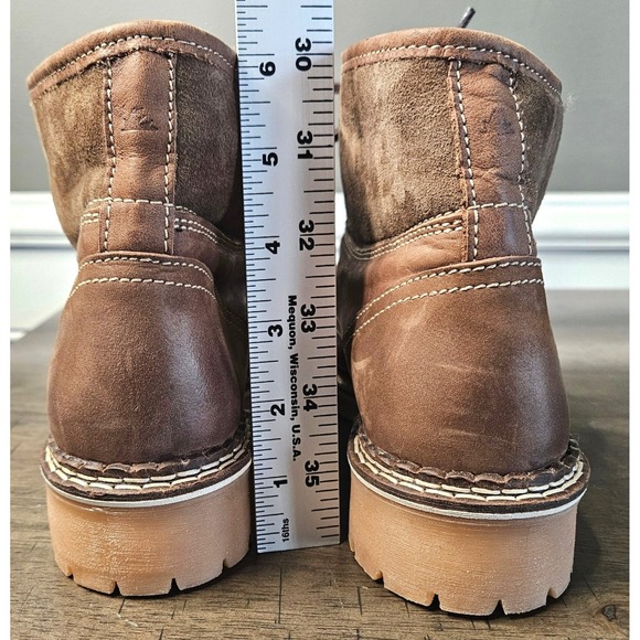 Pajar Women's Brown Faux Fur Leather Waterproof Lug Sole Canada Combat 6.5 - Picture 5 of 12